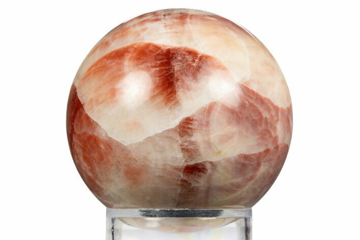 Polished Banded Red Calcite Sphere - China #319441